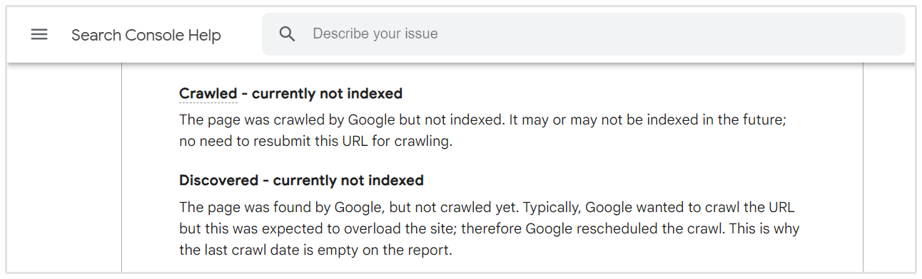 Google Search Console Indexeringsproblemen